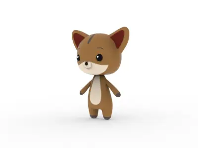 Cartoon Fox v002 character 3D model