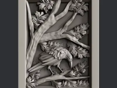 3d STL models for CNC router Raven 3D model