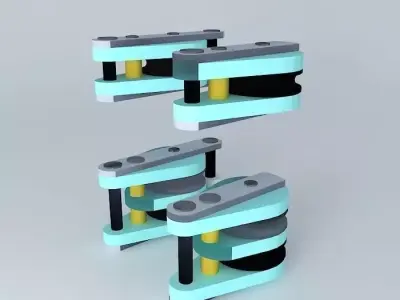 Hoists pair of plastic clamps 3D model