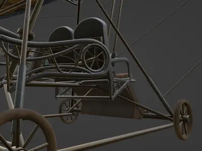 Historical Hang Glider Low-poly 3D model