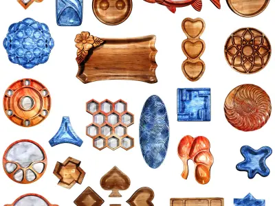 collection of decorative  00 3D model