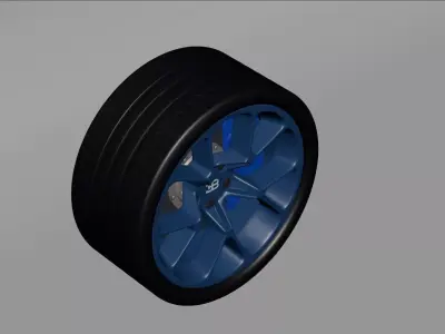Bugatti Style Wheel High Poly 3D model