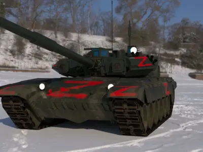 Weathered Wagner PMC T90A Tank  Low-poly 3D model