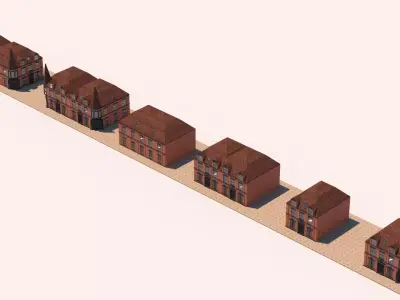 Victorian house Low-poly 3D model