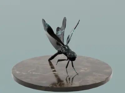 House Decoration Dragonfly Statue Low-poly 3D model