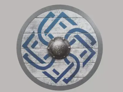 Viking Shield Textured 3D model