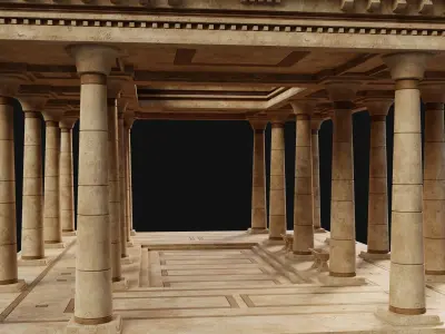 EGYPTIAN ANCIENT ATRIUM TEMPLE EGYPT BATHHOUSE COLLECTION Low-poly 3D model