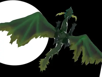 Dragon v2 UV mapped lowpoly textured Free low-poly 3D model