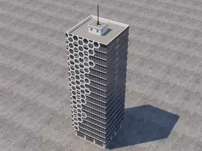 Modern Building Exterior Skyscraper 3D model