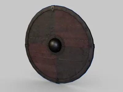Viking Round Shield Low-poly 3D model