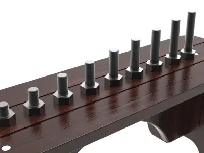 3D model for 1 BSW bolts with different length 3D model