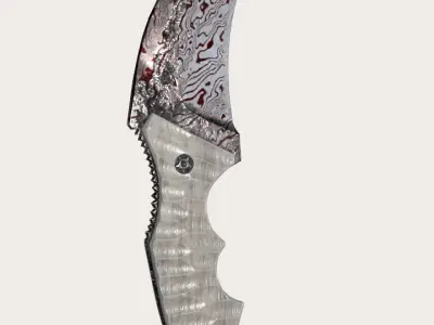 Tactical Combat Knife - The cursed blade - Karambit Low-poly 3D model