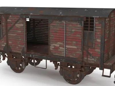 Wooden Train Carriage 3D model
