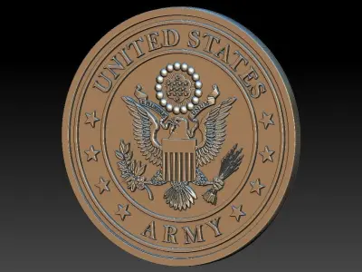 United States Army American Eagle 3D STL Model for CNC Router 3D model