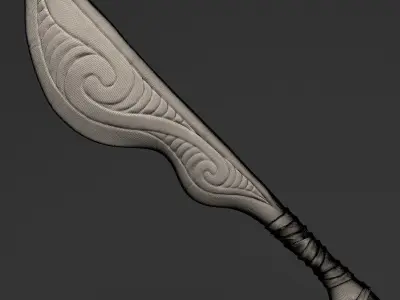 Maori Wooden Weapon - Wahaika 3D model