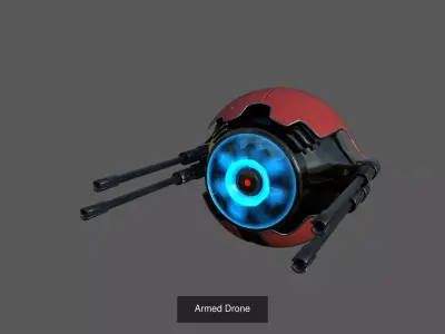 Drone Collection futuristic helmet with lights 3D Model Pack