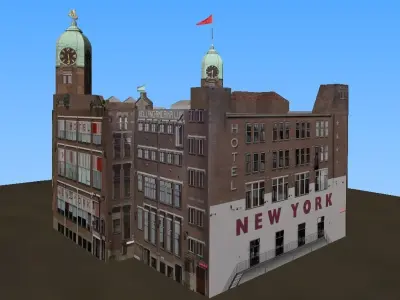 Hotel New York Rotterdam Low-poly 3D model