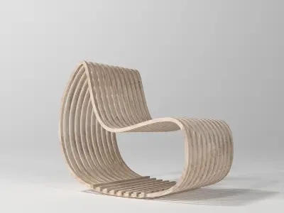 Parametric Simple Wood Chair Free 3D model