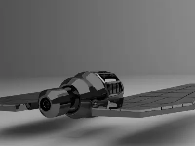 Spacecraft star wars Low-poly 3D model