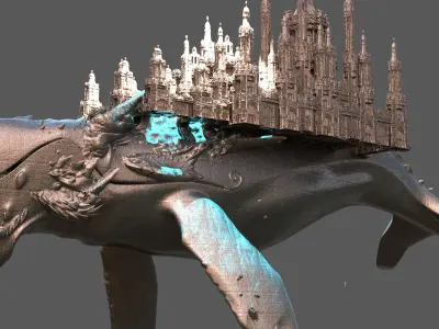 Dinosaur whale City 1 3D model