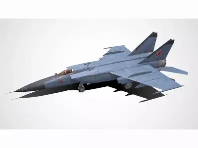 Mikoyan-Gurevich MiG-25 Low-poly PBR Low-poly 3D model