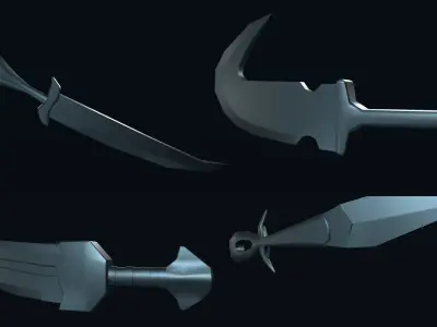 20 DAGGER BASE MESH-VOL02 Low-poly 3D model