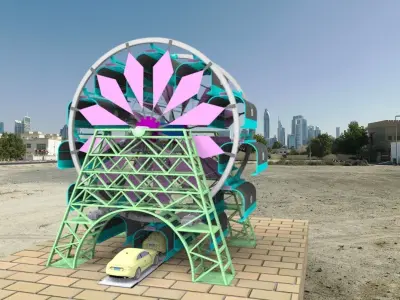 Automated three-dimensional garage 3D model