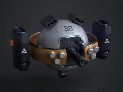 OBLIVION Sphere Drone 10 texture sets Low-poly 3D model