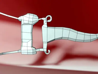 Medieval Golden Dagger Low-poly 3D model