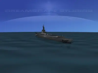 Balao Class Submarine USS Cisco SS290 3D model
