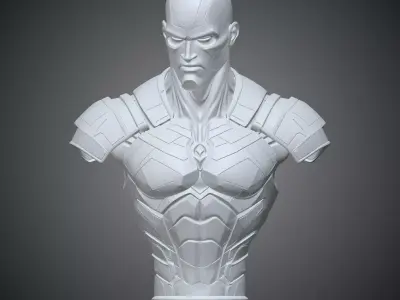 Cybernetic Warrior Bust Futuristic Cyborg Soldier PM-328 3D print model