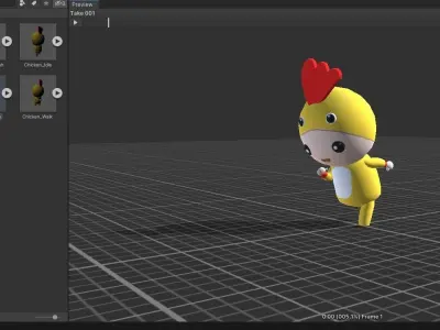  Chibi Chicken Animated For Games Free low-poly 3D model