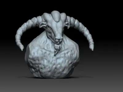Minotaur bust of ram 3D model