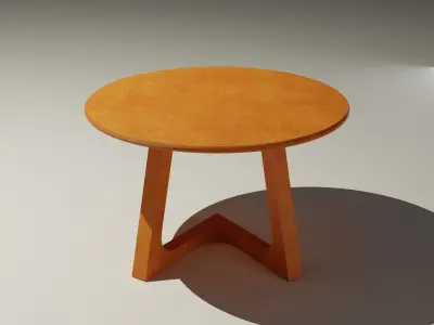 Wooden Round Coffee Table 3D Model  Free low-poly 3D model