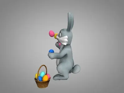Easter Bunny Low-poly 3D model