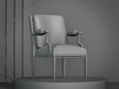 Chair model along with interior  Free low-poly 3D model