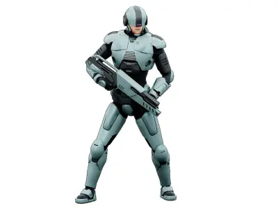 CYBORG SOL-70 Rigged for Unreal Engine - Unity - MIXAMO 3D model