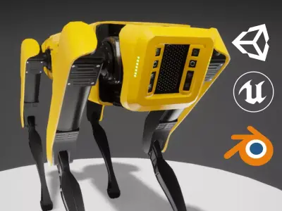 Robot Dog Low-poly 3D model