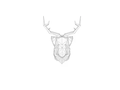 Low Poly Deer head 3D model