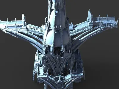 Ancient Greater Victorian river tower 3D model