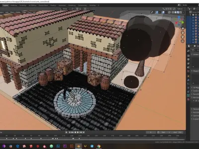 Low-poly antic Rome installation Low-poly 3D model