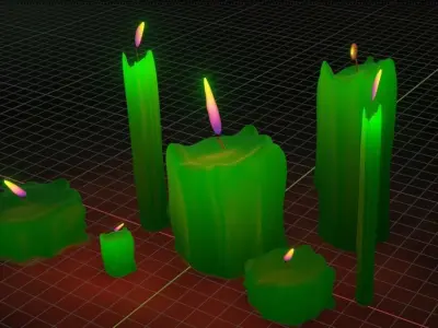  candle realistic with burning animation Free 3D model