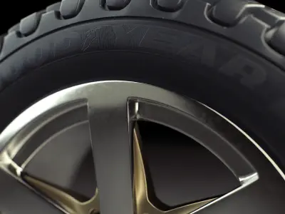 Wheel Off Road Model Low-poly 3D model