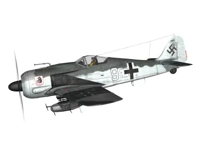 Focke Wulf - FW190 A8 - White 9 3D model