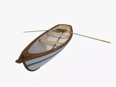 Dinghy Wooden Boat 3D model