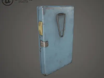 Military flashlight Low-poly 3D model