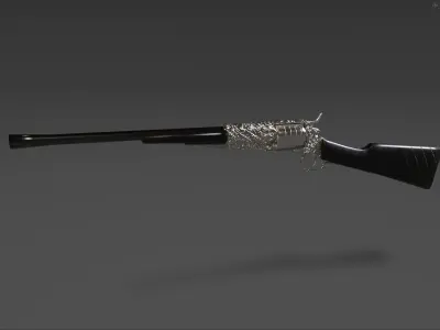 1855 Colt Revolver Shotgun Low-poly 3D model