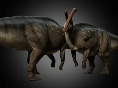 Parasaurolophus walkeri Low-poly 3D model