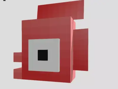 Fish Cube Animated Low-poly 3D model