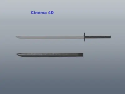 katana and sheath 3D model